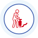 An illustration of a human figure using a jackhammer.