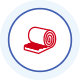 An illustration of a red roll of insulation.