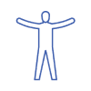 Figure with outstretched arms representing physical health.