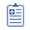 Medical clipboard icon.