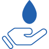Hand holding a water droplet representing keeping skin clean.