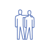 Two figures stand next to each other representing emotional health.