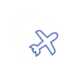 Plane flying around globe icon.