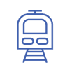 Icon of a train on railroad tracks.