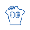 Icon of a chest with arrays applied and soap suds cleaning shoulder.