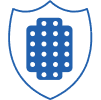 Shield holding transducer array representing protective skin barrier available for people using Optune Lua.