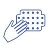 Hand over a transducer array directs user to instructions on changing arrays.