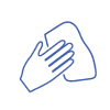 Soap bottle icon in blue outline