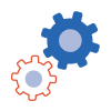 Icon showing gears symbolizing settings or system configuration
