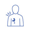 Icon of a person showing chest and shoulder irritation