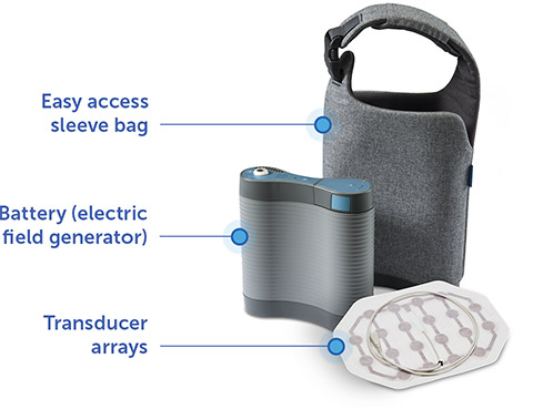 Easy access sleeve bag, battery (electric field generator), & arrays